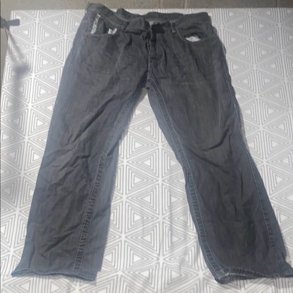 Parish Nation Mens Dark Wash Distressed‎ Denim Jeans Size 44
